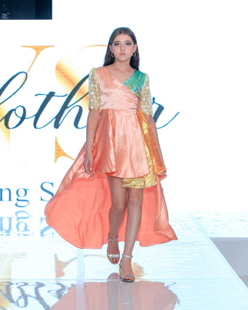 Peach Luxe High-Low Gown – South Africa Runway Look